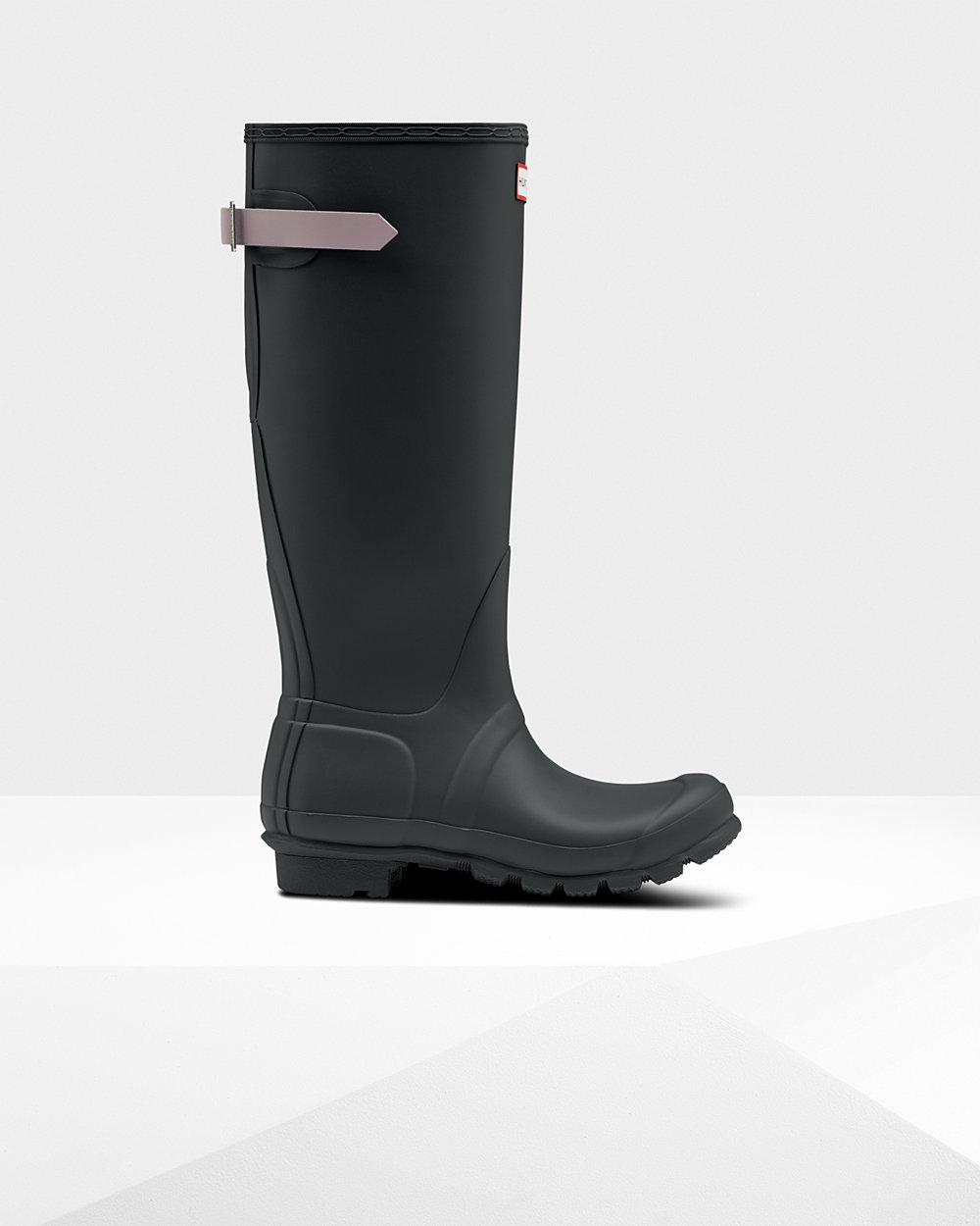 Hunter Mujer Original Back Adjustable - Botas de Lluvia Verde Oscuro/Moradas - 596-BTVHNP